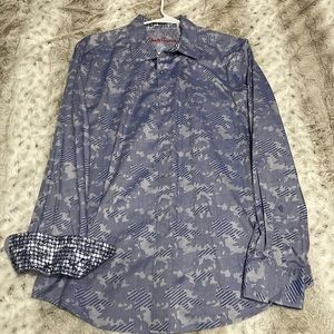 Robert Graham dress shirt in excellent condition blue camouflage